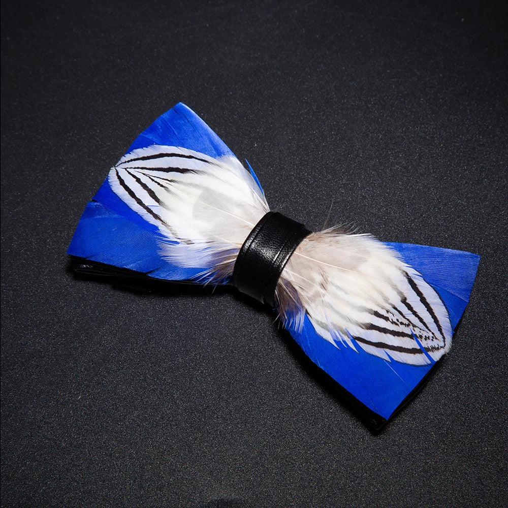 JEMYGINS New Design Men's Wedding Bow Tie Fashion Handmade Feather BowTie Gift for Birthday Party Men Bow Tie Suit Accessories