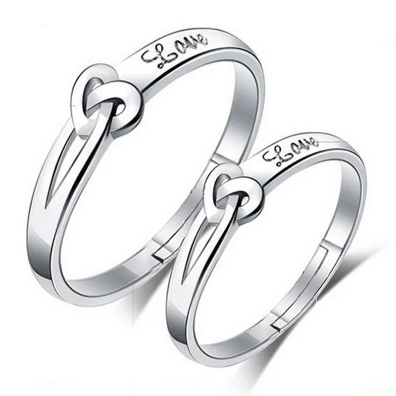 925 Sterling Silver Moissanite Diamond Couple Rings for Lovers Matching Wedding Jewelry Set