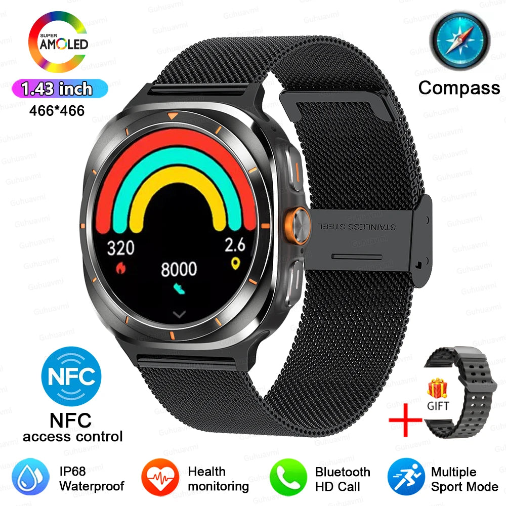 New For Samsung Galaxy Watch 7 Ultra Smart Watch Men women Custom Dial HD AMOLED Voice Call NFC GPS Sport Fitness Watches 2024