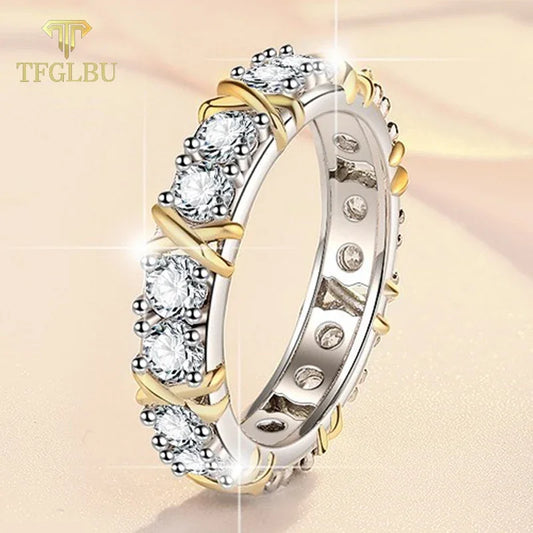 TFGLBU D Color 3mm Moissanite Ring for Woman 100% S925 Sterling Sliver Shine Diamond Eternity Ring Wedding GRA Jewelry Wholesale