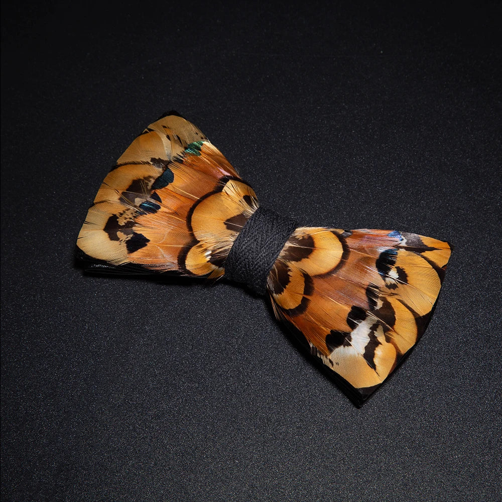 JEMYGINS New Design Men's Wedding Bow Tie Fashion Handmade Feather BowTie Gift for Birthday Party Men Bow Tie Suit Accessories