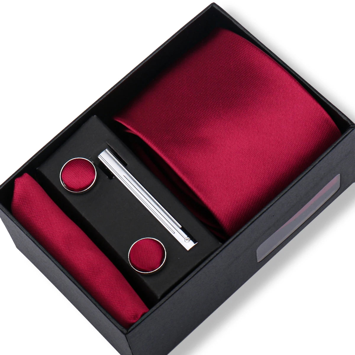 Fashion Elegant Men's Necktie Gift Box Striped Tie Handchief Cufflink Tie Clip 4 pcs Set Wedding Business Party Suit Accessories