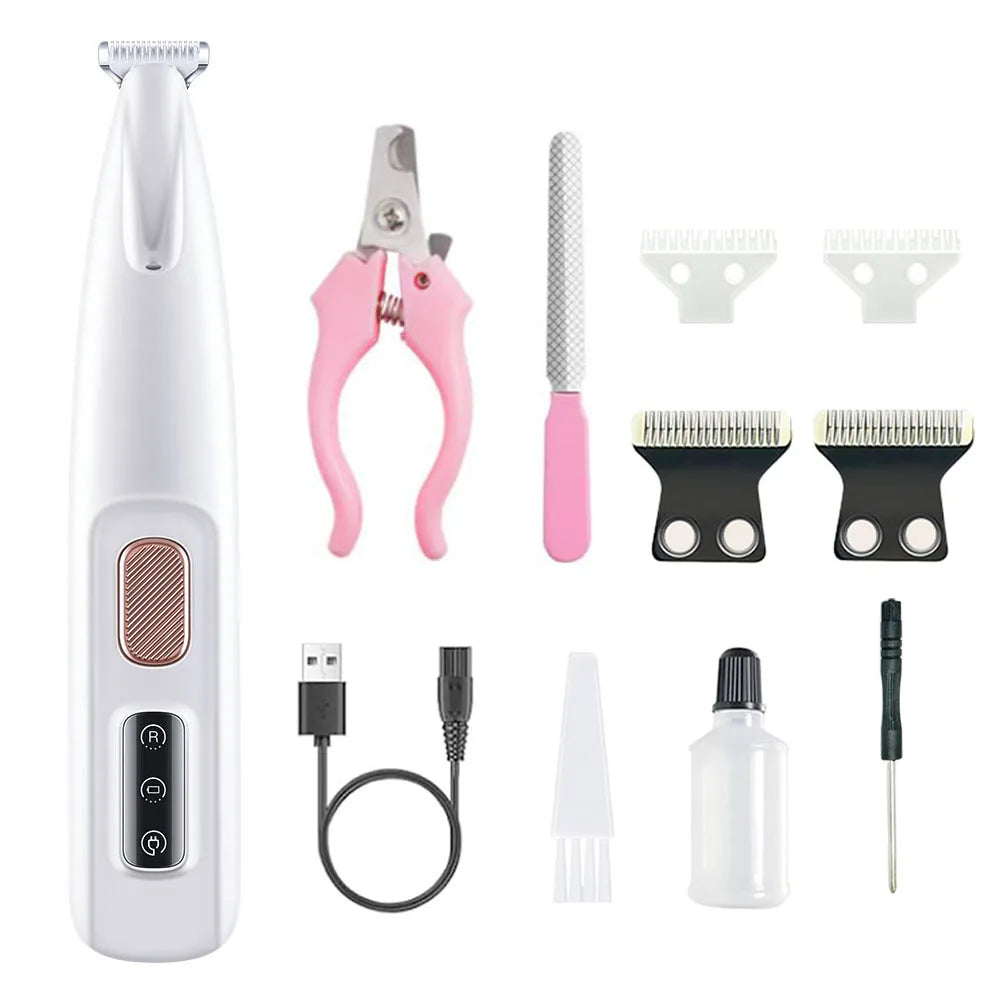 Dog Paw Clippers with LED Light LCD Display 18mm Wide Safe Blade Fully Waterproof Pet Grooming Trimmer for Dogs Cats Small Anima
