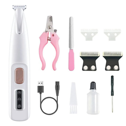 Dog Paw Clippers with LED Light LCD Display 18mm Wide Safe Blade Fully Waterproof Pet Grooming Trimmer for Dogs Cats Small Anima