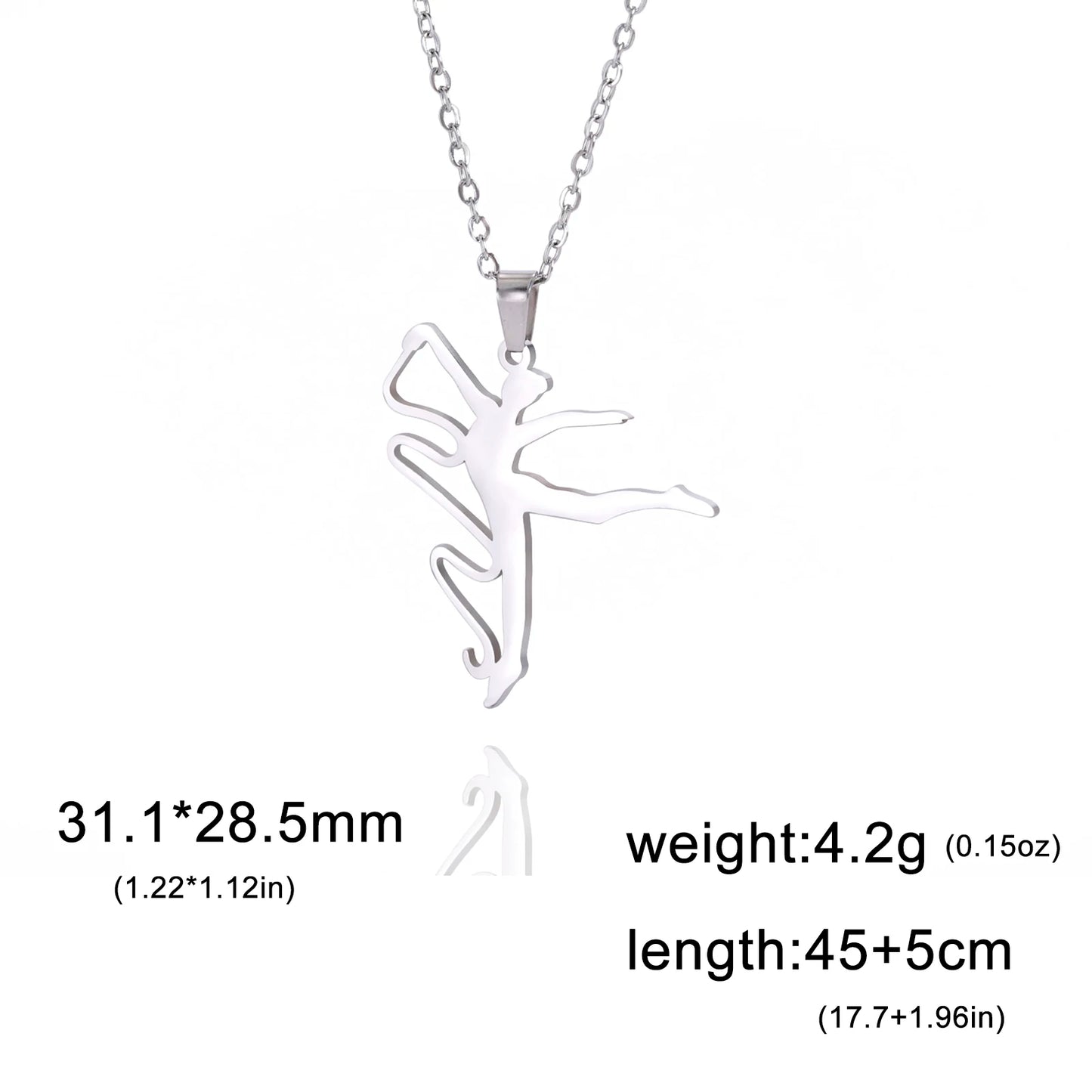 Rhythmic Gymnastics Necklace Women Trend 2025 Gymnast Stainless Steel Jewelry BFF Dancer Girl Sport Accessories Mother Day