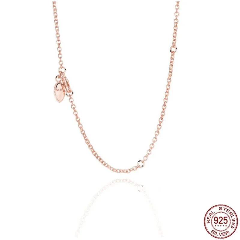 New 925 sterling silver classic dazzling heart-shaped multi circular pendant necklace fits design original charm beaded DIY gift