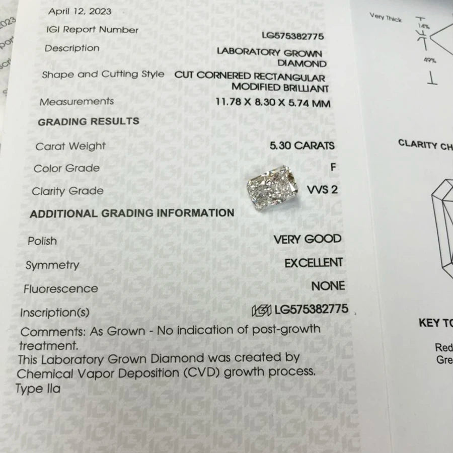 AEAW Customize Jewelry Loose Lab Grown Diamond CVD HPHT IGI Jewelry 10k14K 18K Ring Necklace Earring 1ct to 10ct DE Color VS-VVS