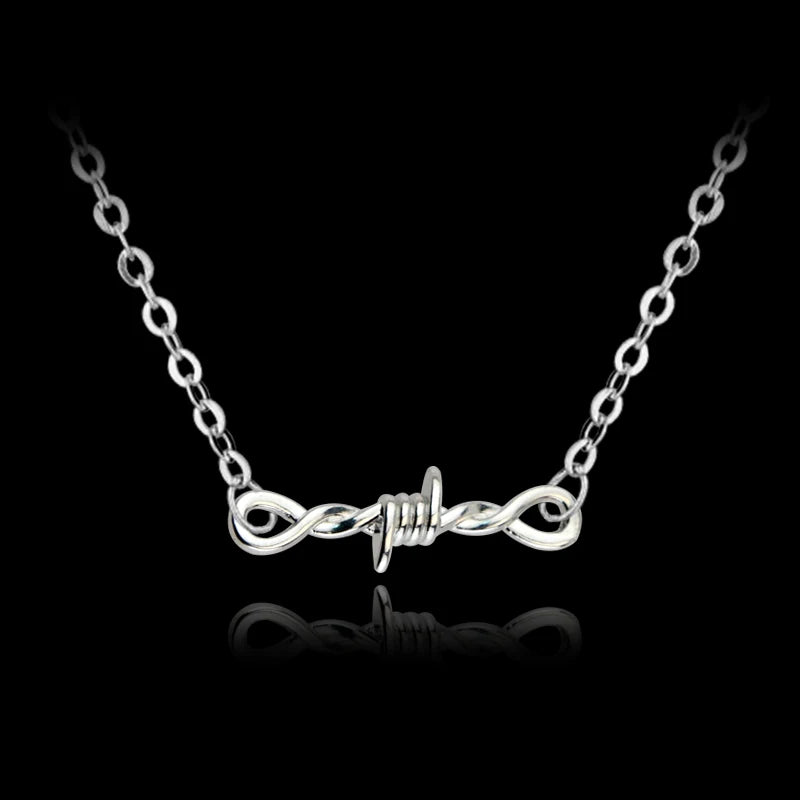 Small Wire Brambles Iron Unisex Choker Necklace Women Hip-hop Gothic Punk Barbed Wire Little Thorns Chain Choker Jewelry Gifts