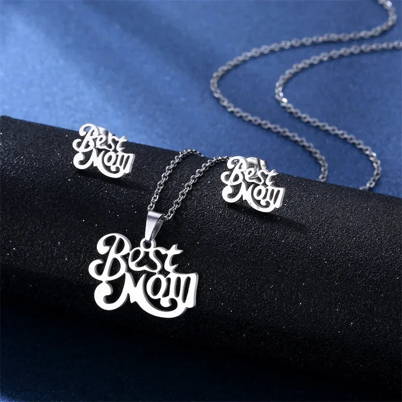 Mama Letter Pendant Necklace For Women Mom Mother's Day Clavicle Chain Choker Stainless Steel Jewelry Minimal Gift