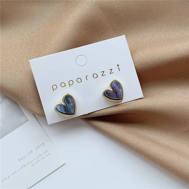 Love Heart Blue Earrings