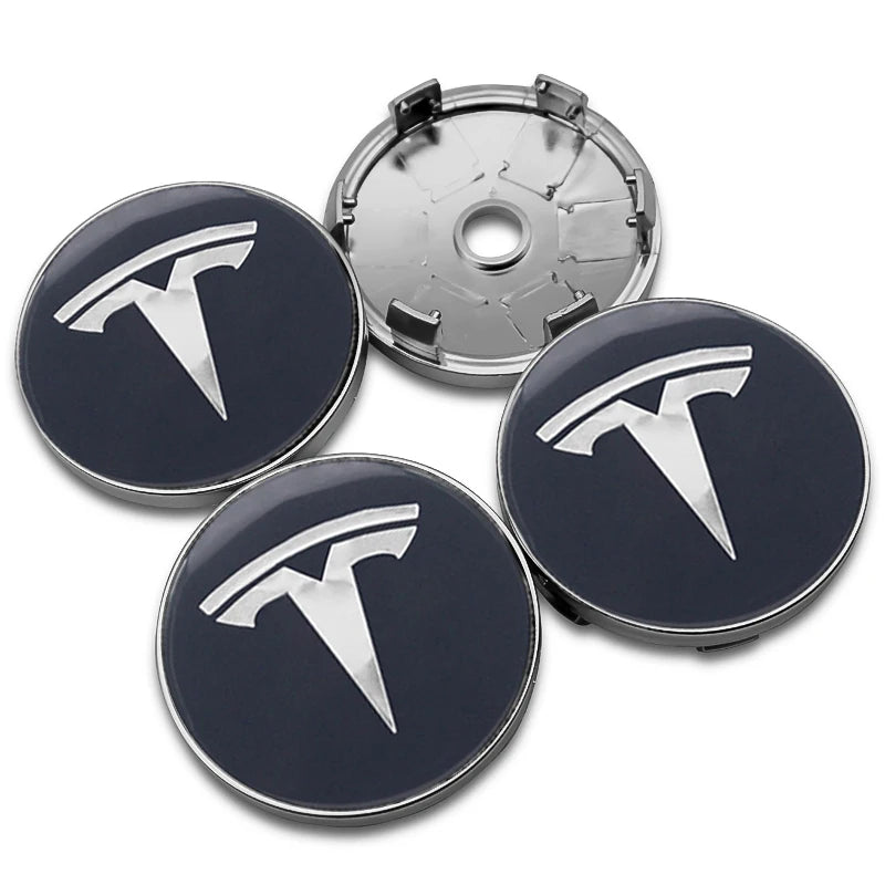 4Pcs 56mm+60mm Car Wheel Center Hub Caps Stickers Auto Rim Cover Accessories For Tesla Model 3 Model S X Model Y Roadster SpaceX