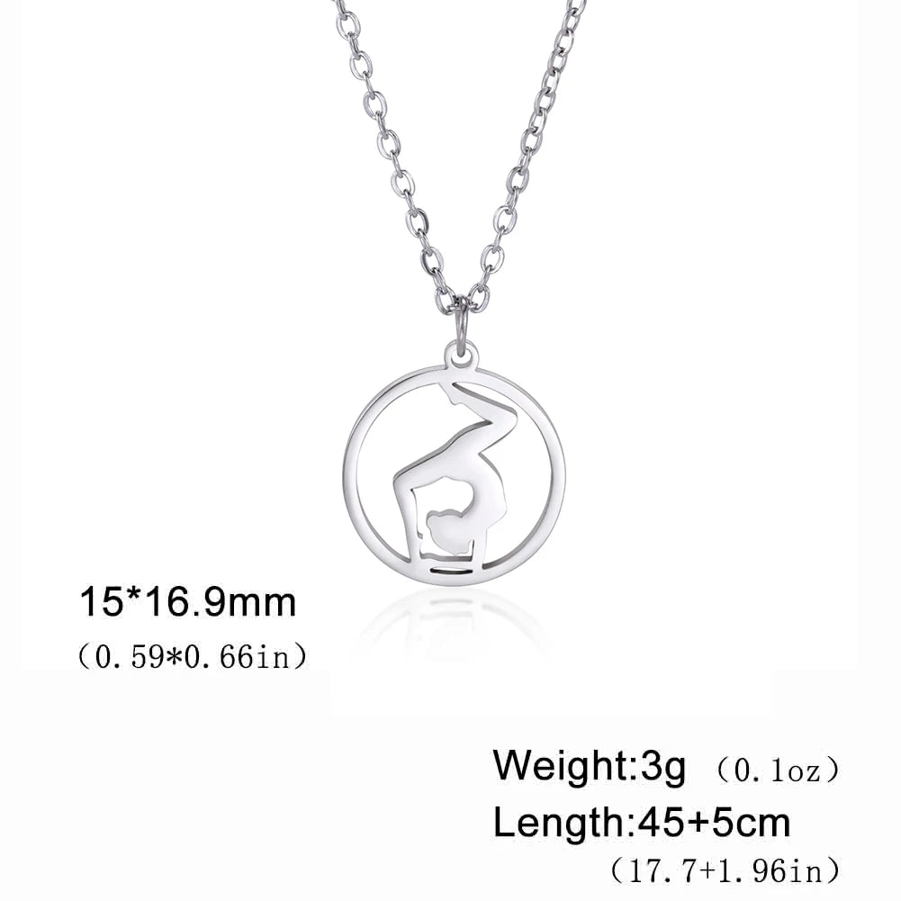 Rhythmic Gymnastics Necklace Women Trend 2025 Gymnast Stainless Steel Jewelry BFF Dancer Girl Sport Accessories Mother Day