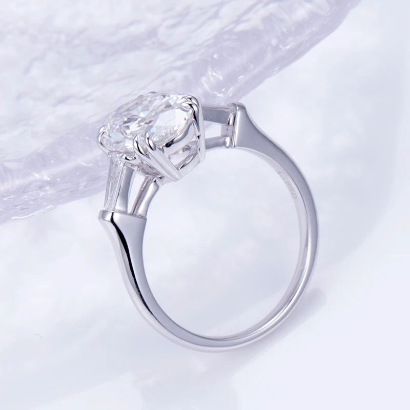 Messi Jewelry IGI Lab Grown Diamond Rings 1.8ct Oval 18k Gold Ring Engagement Wedding Band Classic