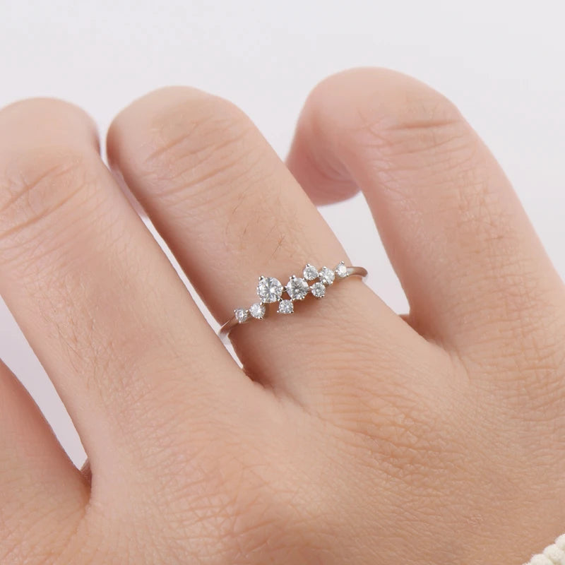 3mm&2.5mm&1.8mm&1.6mm Round Moissanite Diamond Rings for Women 2024 Silver 925 Original Certified Charm Accesories Fine Jewelry