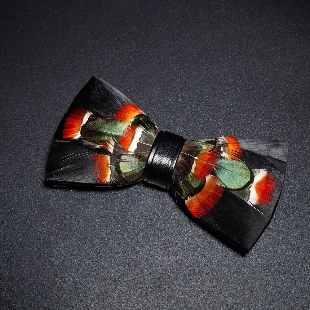 JEMYGINS New Design Men's Wedding Bow Tie Fashion Handmade Feather BowTie Gift for Birthday Party Men Bow Tie Suit Accessories