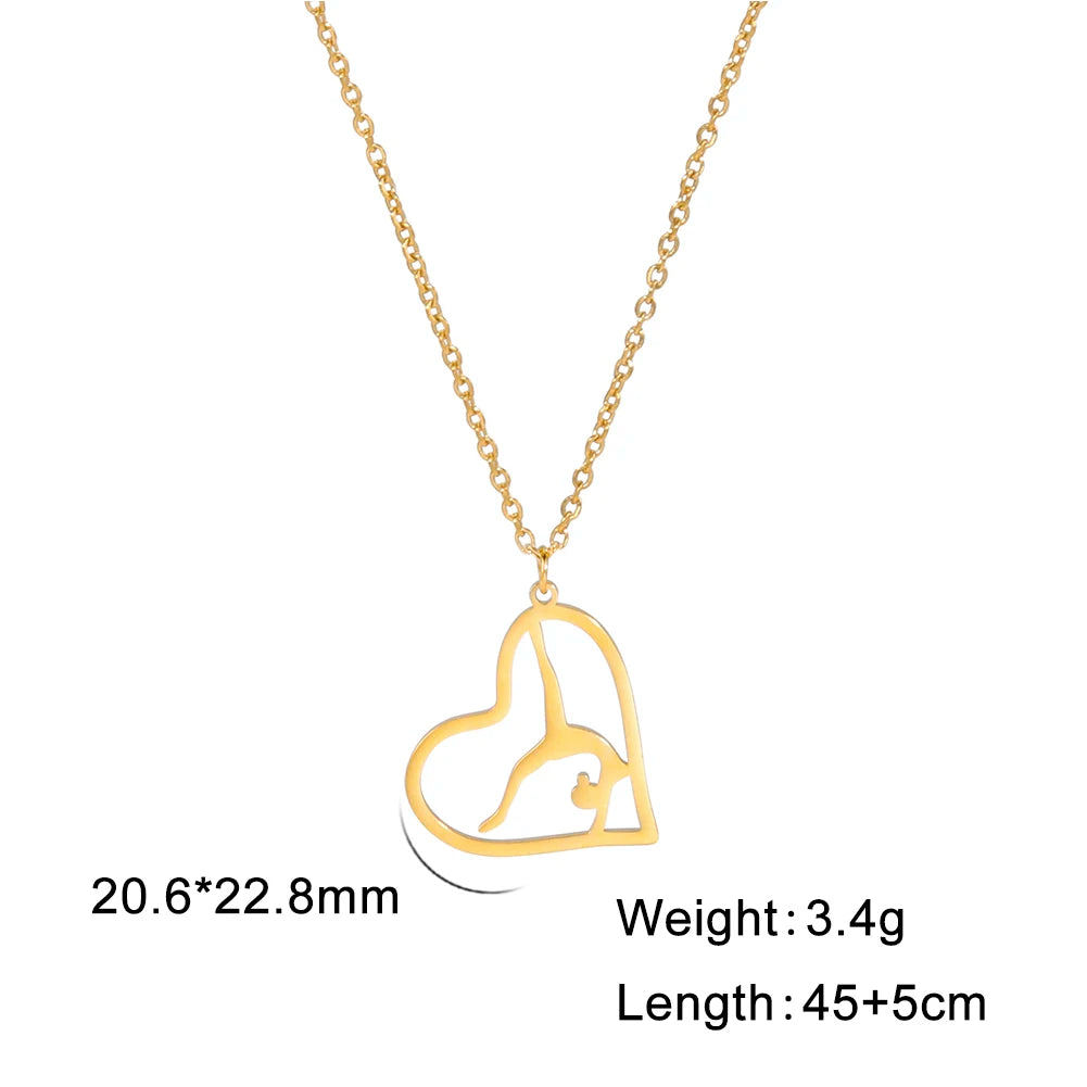 Rhythmic Gymnastics Necklace Women Trend 2025 Gymnast Stainless Steel Jewelry BFF Dancer Girl Sport Accessories Mother Day