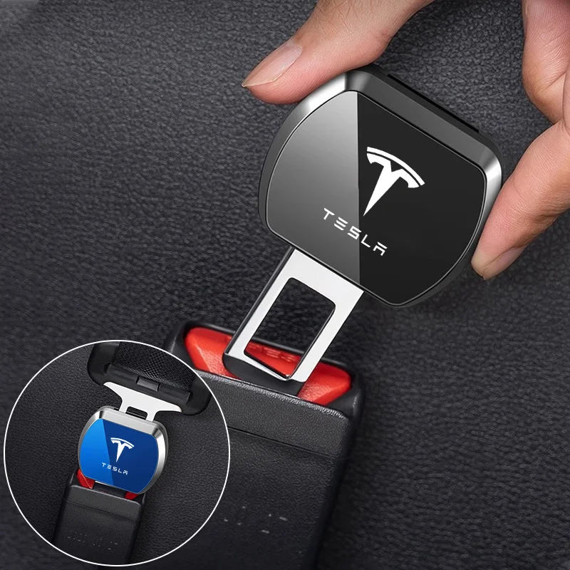 1/2PCS Car Seat Belt Extension Plug Auto Safety Seat Lock Clip Buckle For Tesla Model 3 Model S X Y Roadster SpaceX Accessories