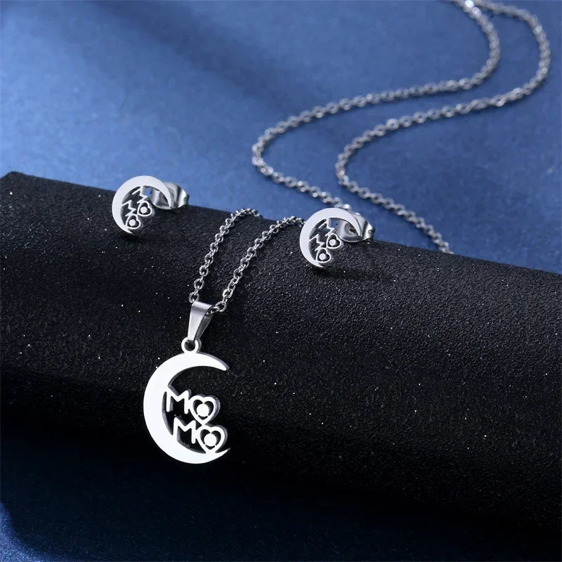 Mama Letter Pendant Necklace For Women Mom Mother's Day Clavicle Chain Choker Stainless Steel Jewelry Minimal Gift