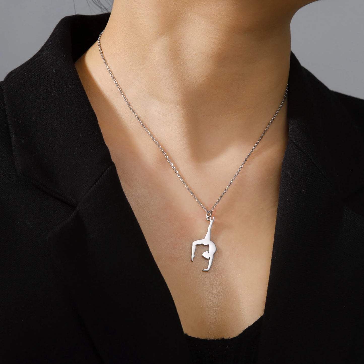 Rhythmic Gymnastics Necklace Women Trend 2025 Gymnast Stainless Steel Jewelry BFF Dancer Girl Sport Accessories Mother Day