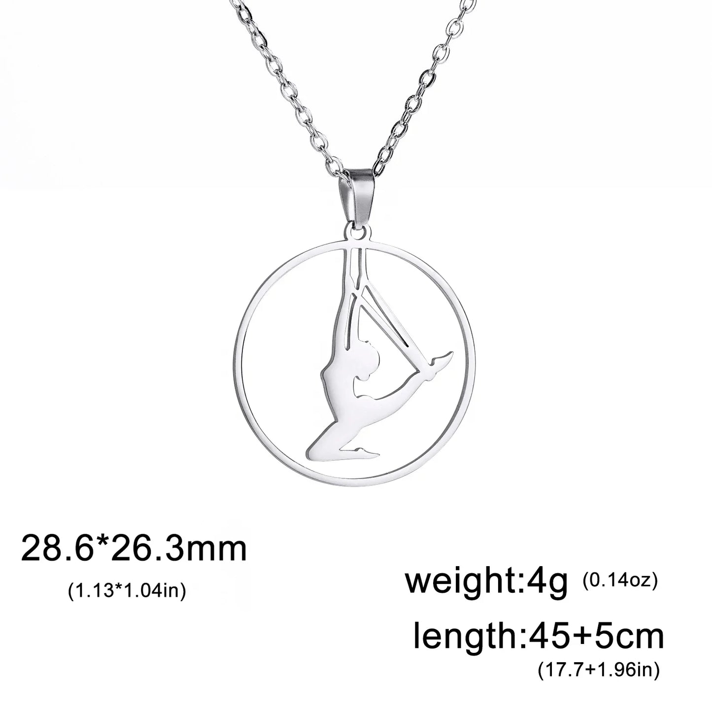 Rhythmic Gymnastics Necklace Women Trend 2025 Gymnast Stainless Steel Jewelry BFF Dancer Girl Sport Accessories Mother Day