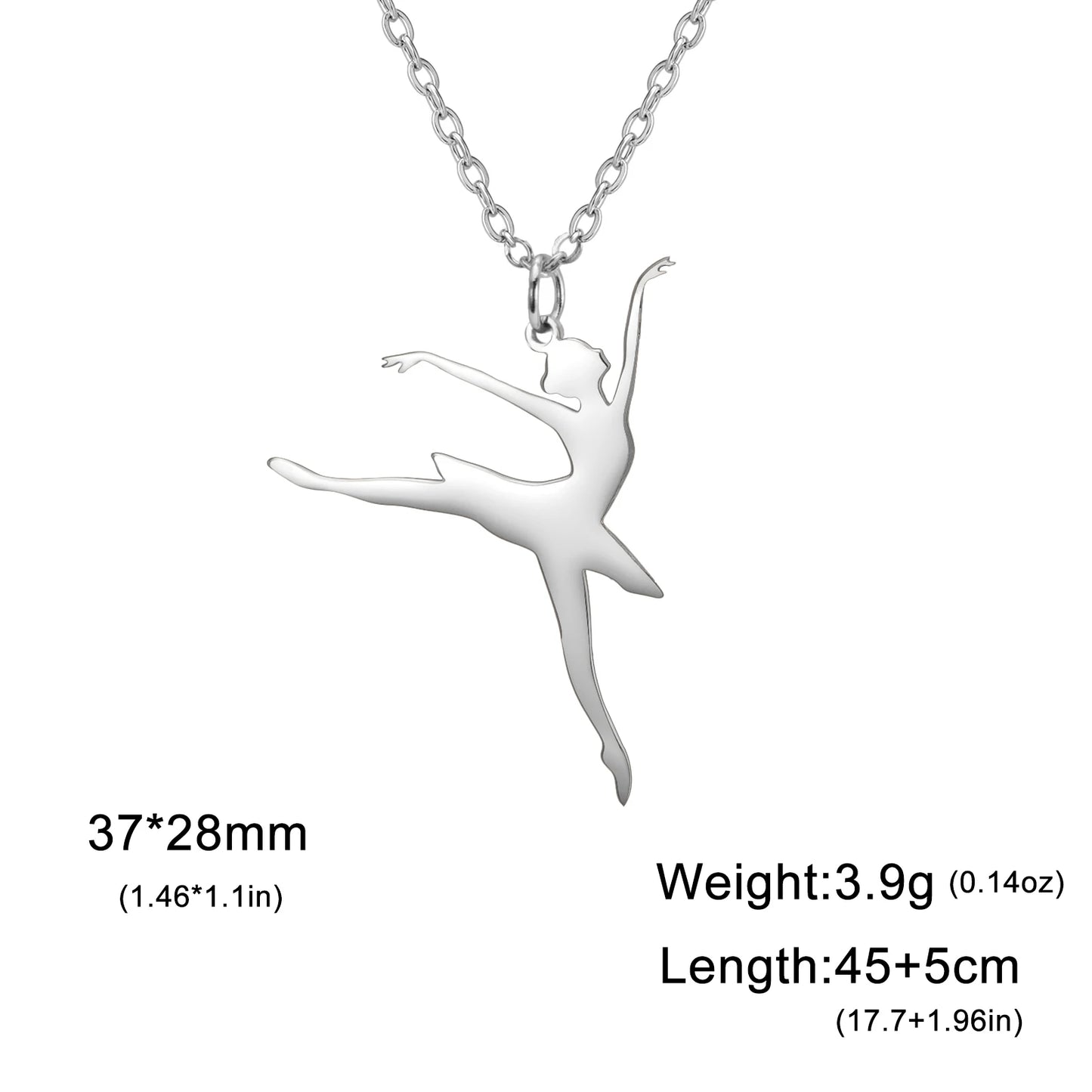 Rhythmic Gymnastics Necklace Women Trend 2025 Gymnast Stainless Steel Jewelry BFF Dancer Girl Sport Accessories Mother Day
