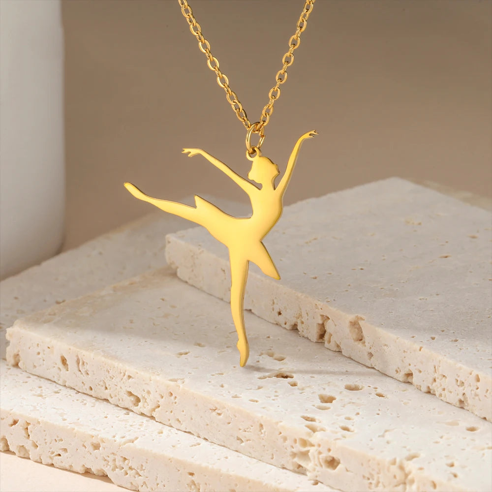 Rhythmic Gymnastics Necklace Women Trend 2025 Gymnast Stainless Steel Jewelry BFF Dancer Girl Sport Accessories Mother Day