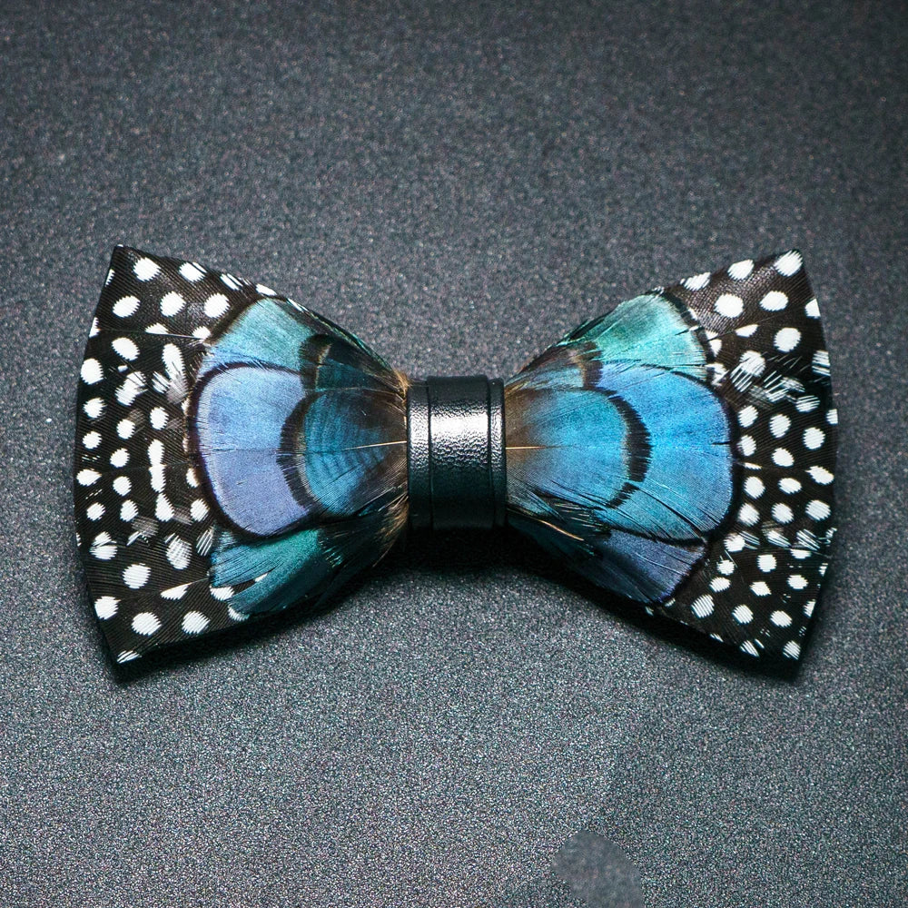 JEMYGINS New Design Men's Wedding Bow Tie Fashion Handmade Feather BowTie Gift for Birthday Party Men Bow Tie Suit Accessories