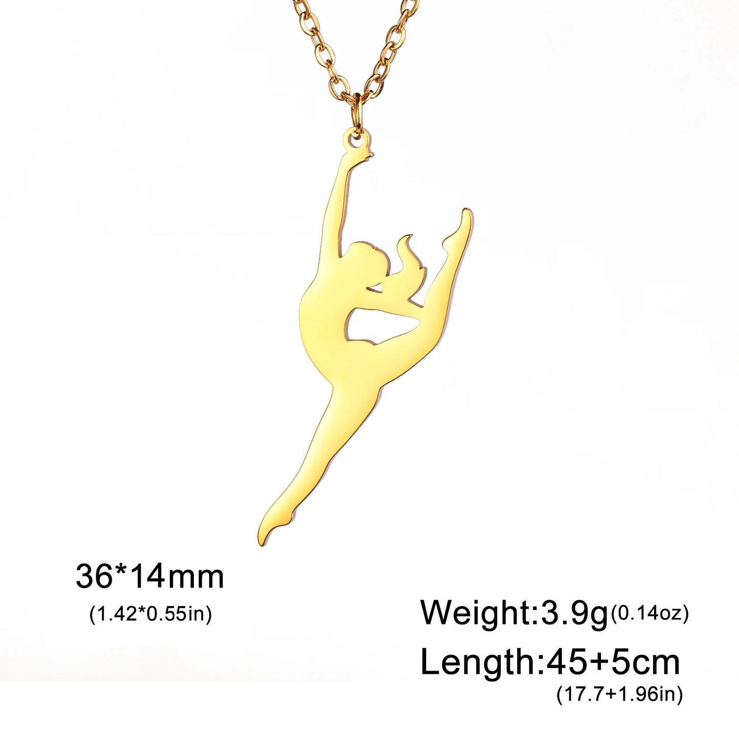Rhythmic Gymnastics Necklace Women Trend 2025 Gymnast Stainless Steel Jewelry BFF Dancer Girl Sport Accessories Mother Day