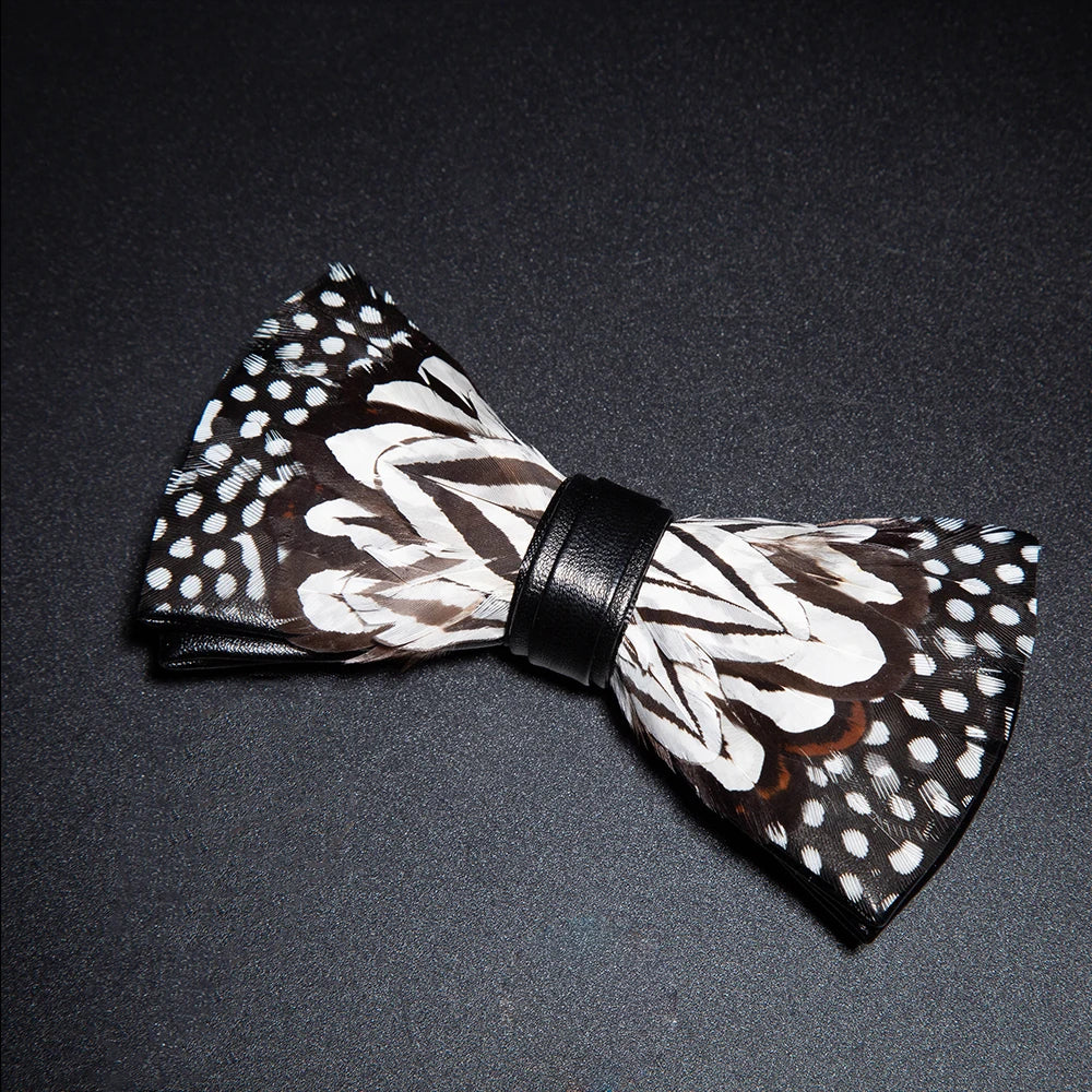 JEMYGINS New Design Men's Wedding Bow Tie Fashion Handmade Feather BowTie Gift for Birthday Party Men Bow Tie Suit Accessories