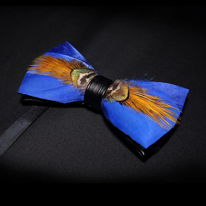 JEMYGINS New Design Men's Wedding Bow Tie Fashion Handmade Feather BowTie Gift for Birthday Party Men Bow Tie Suit Accessories