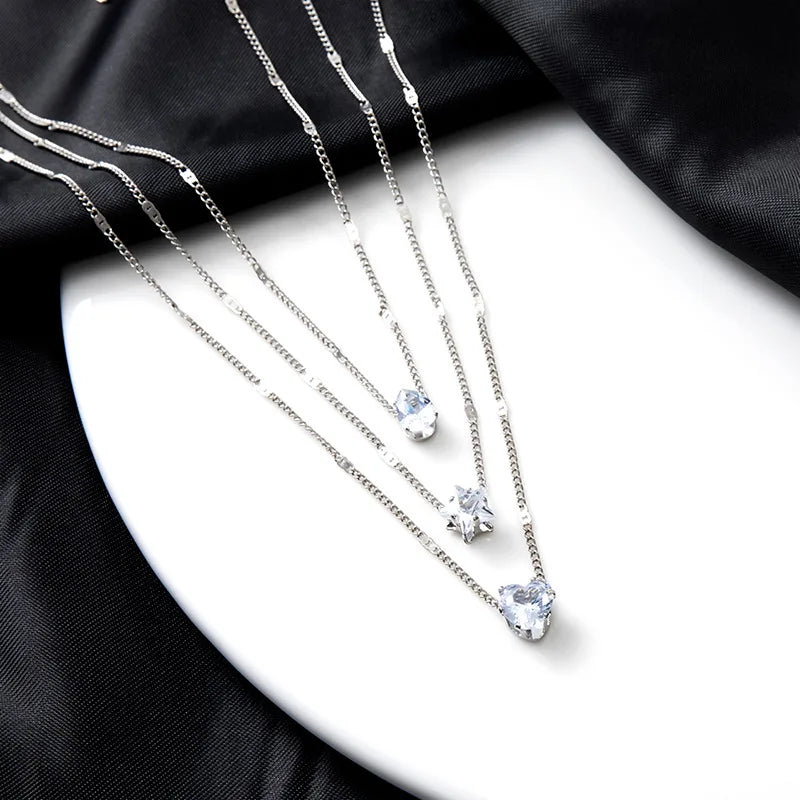 Vintage Double Round Charm Layered Necklace Women's Jewelry Layered Accessories for Girls Gifts Bohemian Fashion Pendant 2023