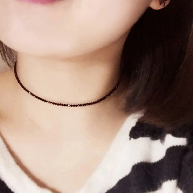 Fashion Brand Simple Black Beads Short Necklace Female Jewelry Women Choker s Bijoux Femme Ladies Party 2024