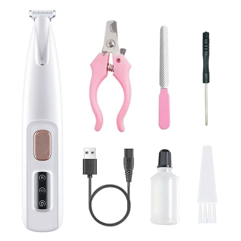Dog Paw Clippers with LED Light LCD Display 18mm Wide Safe Blade Fully Waterproof Pet Grooming Trimmer for Dogs Cats Small Anima