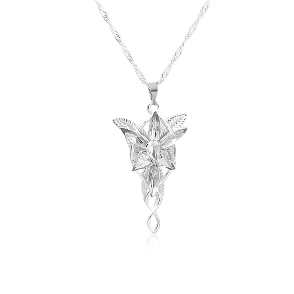Arwen Evenstar Movie Necklace Silver Color Crystal Pendant Necklaces for Women Girl Party Jewelry Gift Jewelry
