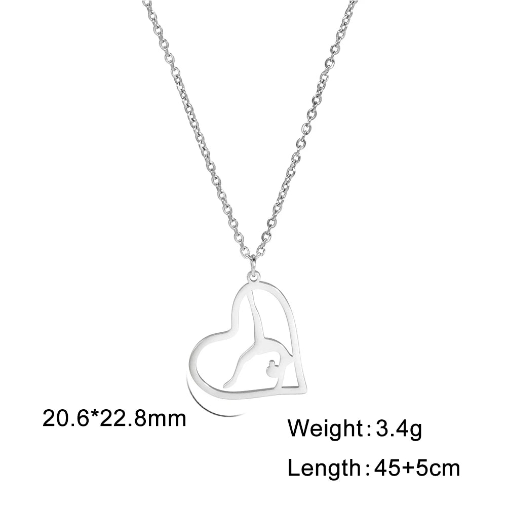 Rhythmic Gymnastics Necklace Women Trend 2025 Gymnast Stainless Steel Jewelry BFF Dancer Girl Sport Accessories Mother Day