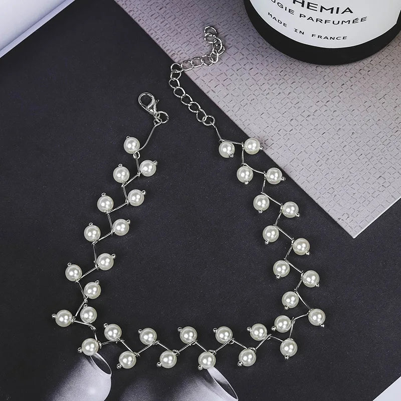Trendy Pearl Necklace Korean Fashion Jewelry for Women Neck Chain Choker Collar Accessories Gift Short Necklace Chain Female