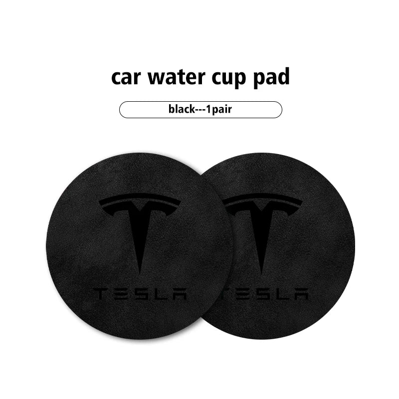 Universal 2pcs Car Cup Pad 7cm Anti-Slip Coaster Bottle Holder For Tesla Model 3 Y S X Roadster Bonina Coil