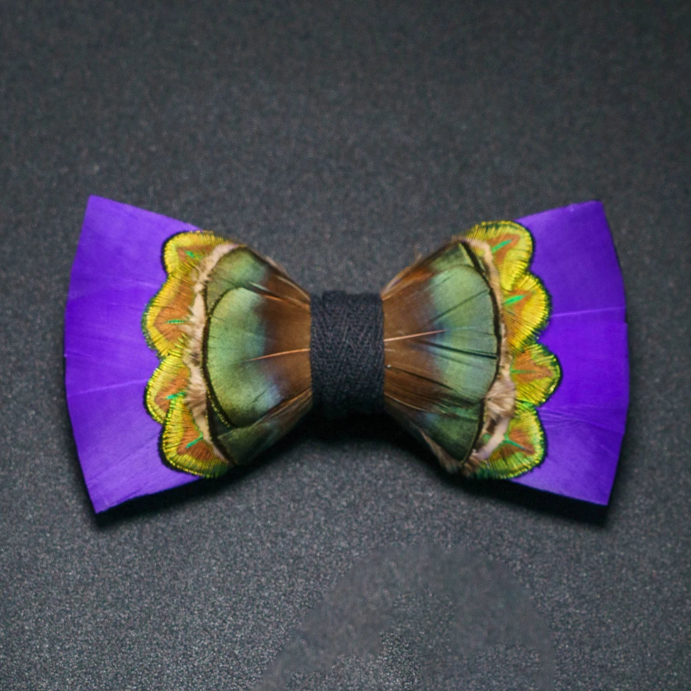 JEMYGINS New Design Men's Wedding Bow Tie Fashion Handmade Feather BowTie Gift for Birthday Party Men Bow Tie Suit Accessories