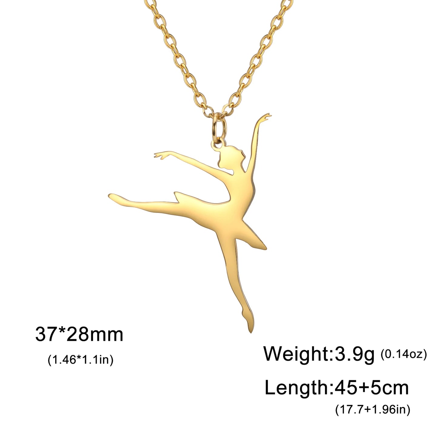 Rhythmic Gymnastics Necklace Women Trend 2025 Gymnast Stainless Steel Jewelry BFF Dancer Girl Sport Accessories Mother Day