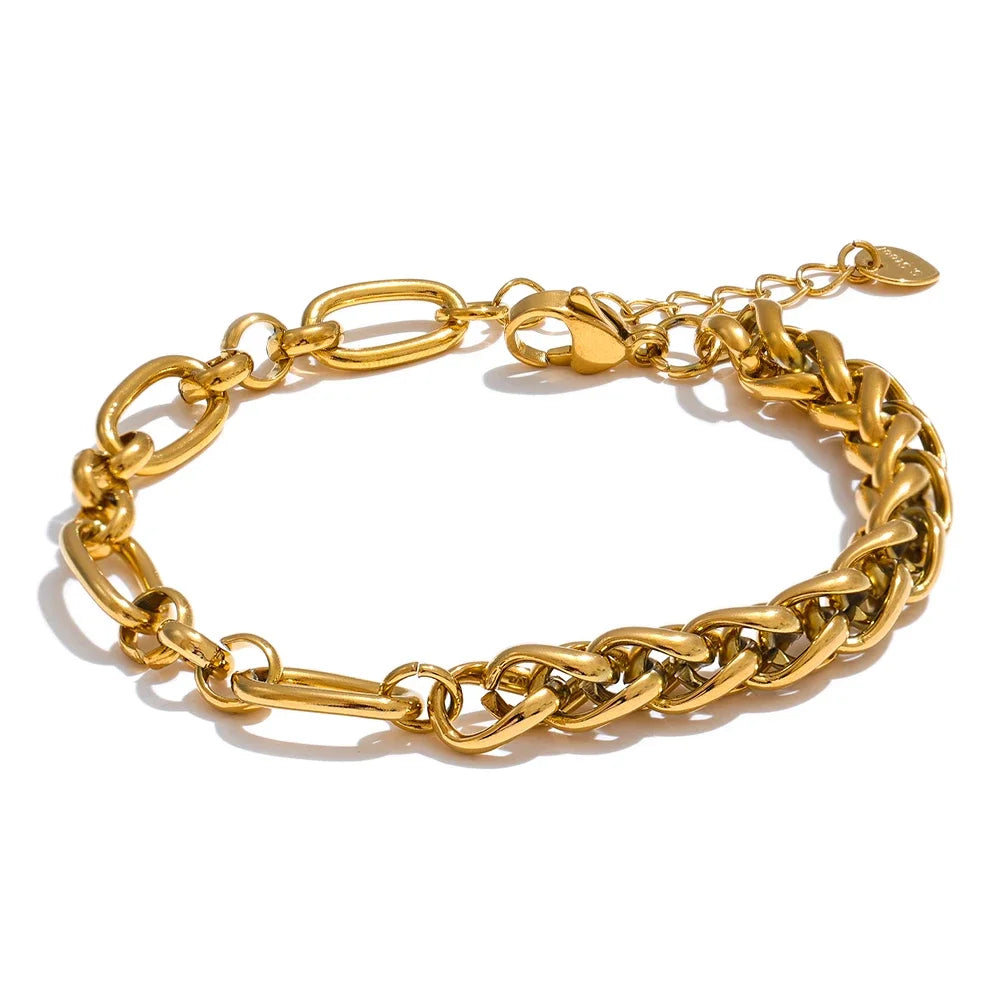 Yhpup 316L Stainless Steel Chain Necklace Statement Golden Glossy Thick Chunky Collar Necklace цепочка на шею женская Gift New