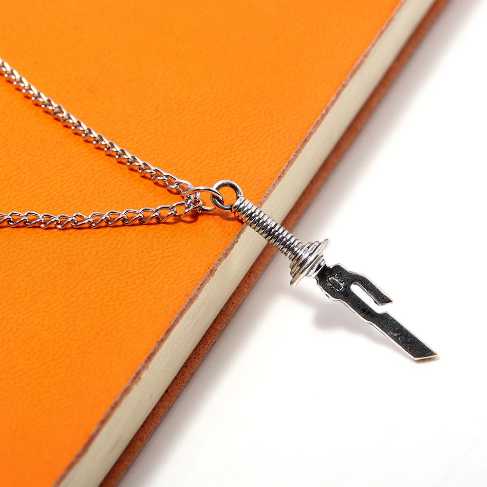 Anime Jujutsu Kaisen Fushiguro Toji Sword Necklace Spear of Tianri Knife Pendant Cosplay Necklaces For Unisex Choker Jewelry