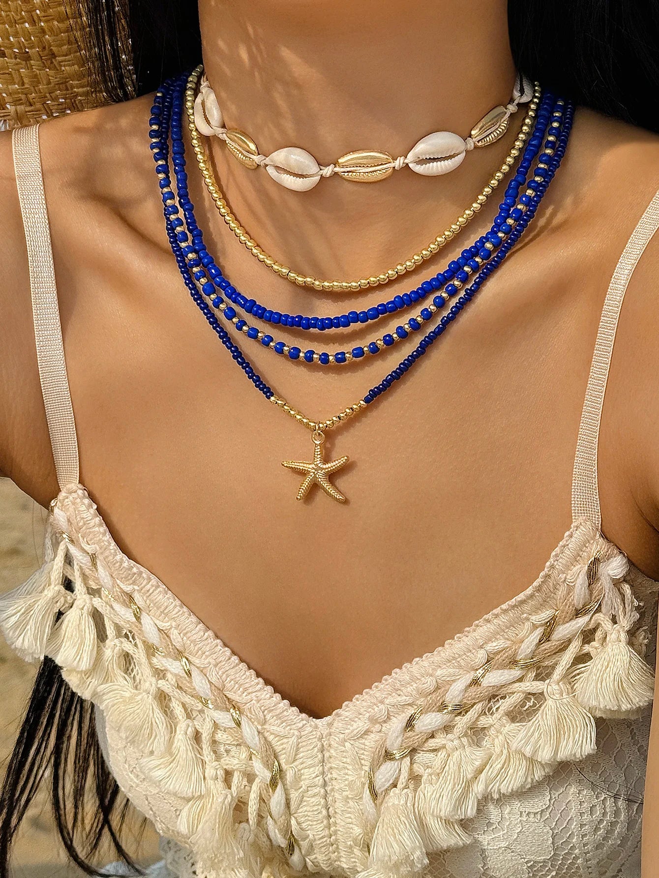 Tocona Bohemia Shell Starfish Pendant Necklace for Women Sand Beach Measle Chains Necklaces Jewelry Party Girls ожерелье 25134