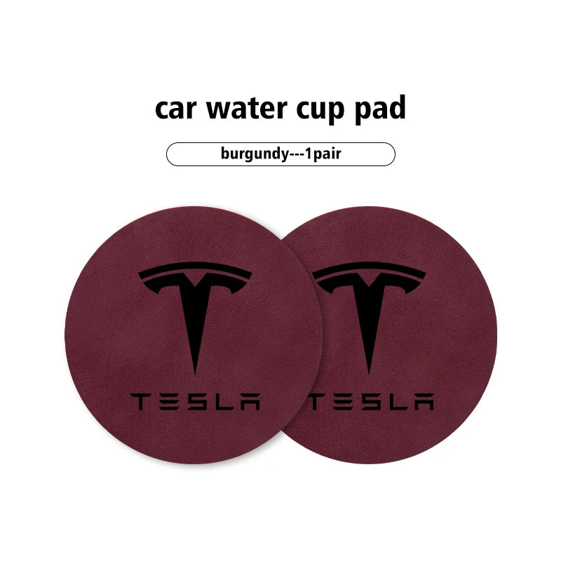 Universal 2pcs Car Cup Pad 7cm Anti-Slip Coaster Bottle Holder For Tesla Model 3 Y S X Roadster Bonina Coil