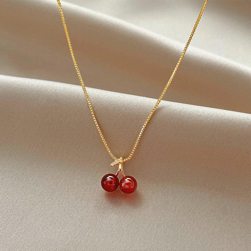 Fairy Elegant Pink Round Crystal Pendant Necklace Simple Design Korean Fashion Girls Women Star Clavicle Chain Jewelry Gifts