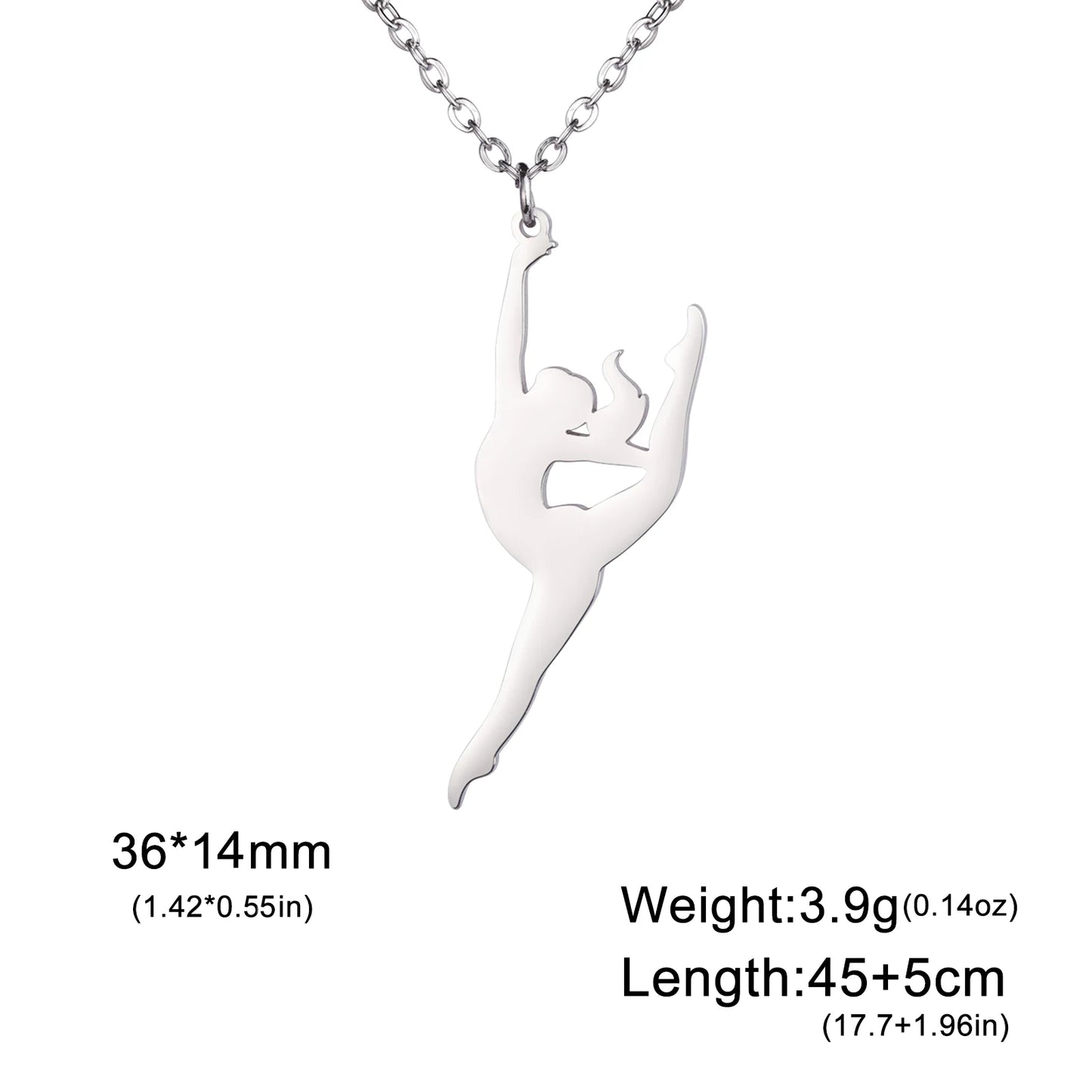 Rhythmic Gymnastics Necklace Women Trend 2025 Gymnast Stainless Steel Jewelry BFF Dancer Girl Sport Accessories Mother Day