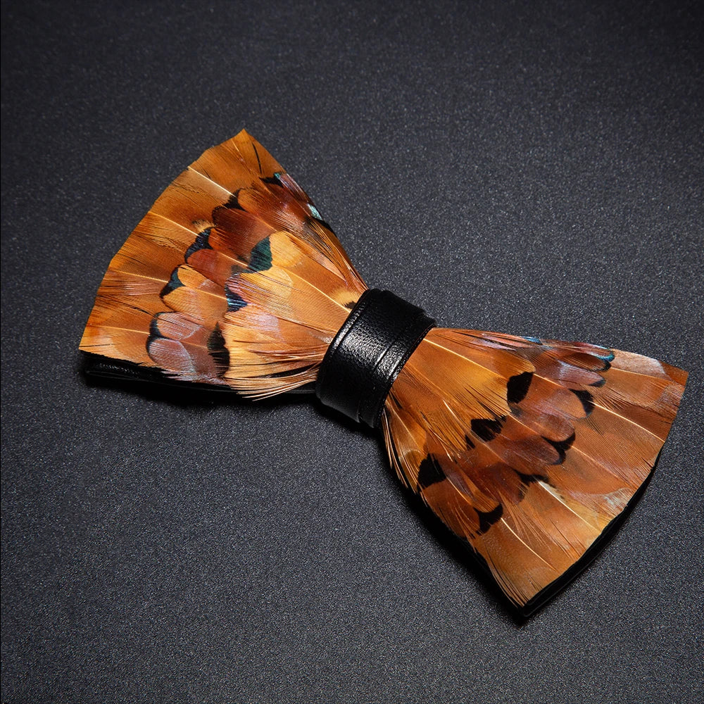 JEMYGINS New Design Men's Wedding Bow Tie Fashion Handmade Feather BowTie Gift for Birthday Party Men Bow Tie Suit Accessories