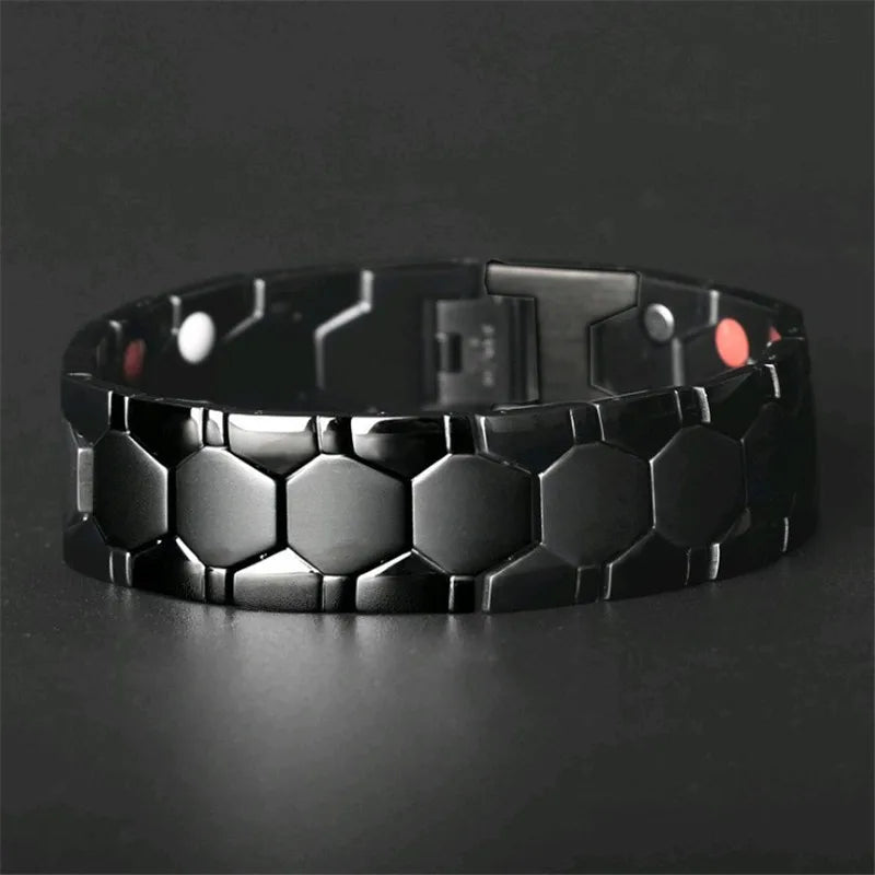 Diamond shaped double dot European and American men's bracelet magnet detachable bracelet spherical magnetic bracelet