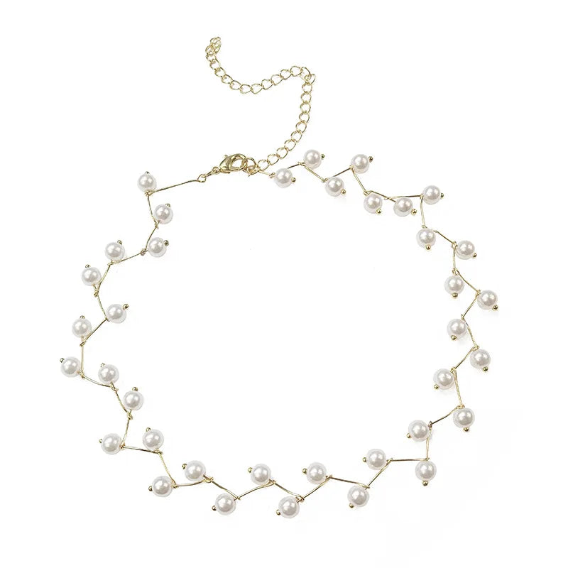 Trendy Pearl Necklace Korean Fashion Jewelry for Women Neck Chain Choker Collar Accessories Gift Short Necklace Chain Female