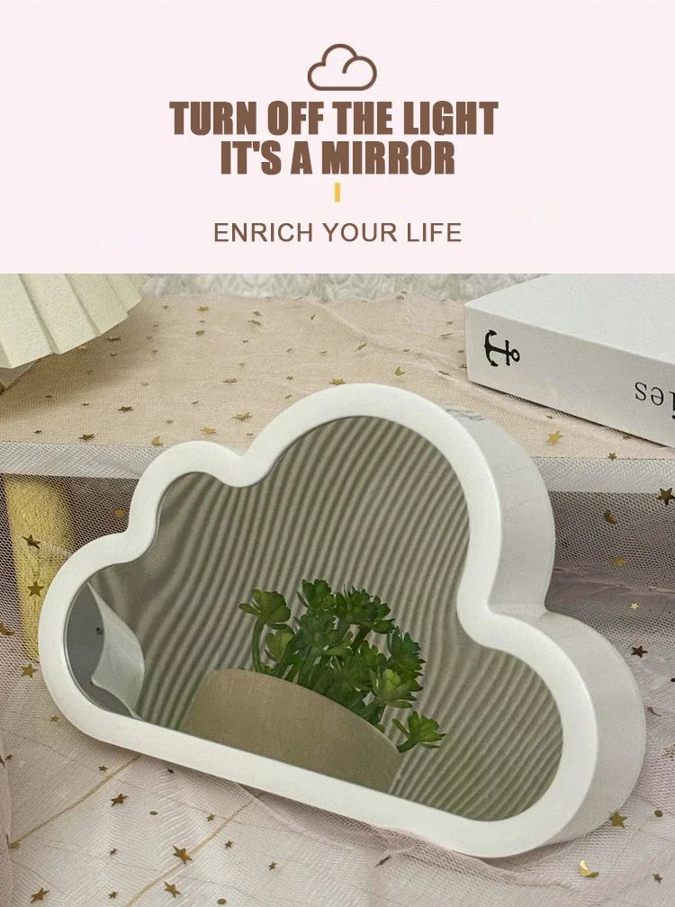 New DIY Creative Tulip Flower Mirror Cloud Three-Dimensional Small Night Lamp Material Package For Bestie Girlfriend Couple Gift