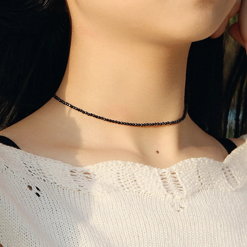 Fashion Brand Simple Black Beads Short Necklace Female Jewelry Women Choker s Bijoux Femme Ladies Party 2024